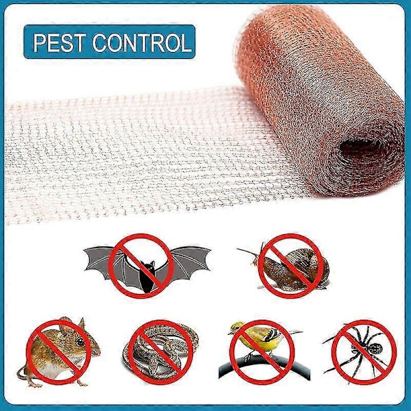 Høykvalitets gnagernetting, 100% kobber anti snegle mus rotte fugl nematoder Ferramol, kobberstrikket netting