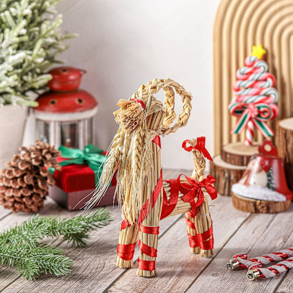 Julebukk i halm - Skandinavisk julepynt i halm - Geit - Julegeit - Halm ornament - Svensk for jul - Hjem - Utendørs - Bursdagsfest