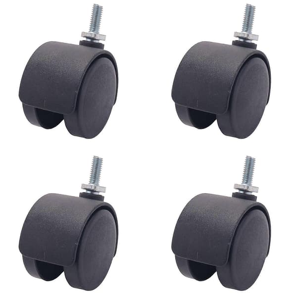 6 mm kierteitetty varsi 40 mm kaksoispyörä pyörivä pyörä musta