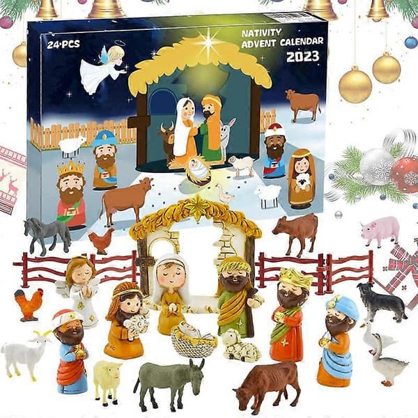 Adventskalender Adventskalender 2023 - 24 Dager med Juleromscene Sett Nedtelling Til for Barn Gutter Jenter