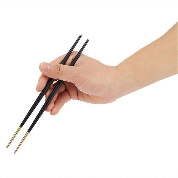 Japanske sushipinner i rustfritt stål - 304 servise i rustfritt stål (svart)