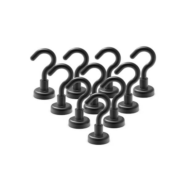 Magneettiset koukut 12 kpl 8 kg (18 paunaa) Super Magnets Hook harvinaisten maametallien kanssa neodyymillä ripustamiseen ovenpidikkeet avaimet kotitoimisto jääkaapit grilli