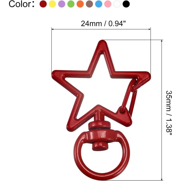 Svivel Clasps Snap Hook, for Keychains, 3 sett med 10 farger