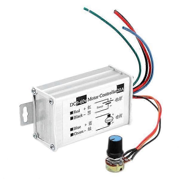 DC9V 12V 24V 48V 60V 20A PWM Motorhastighetskontroller 0-1200W