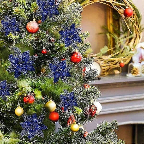 Hule Glitter Juleblomster Dekorationer