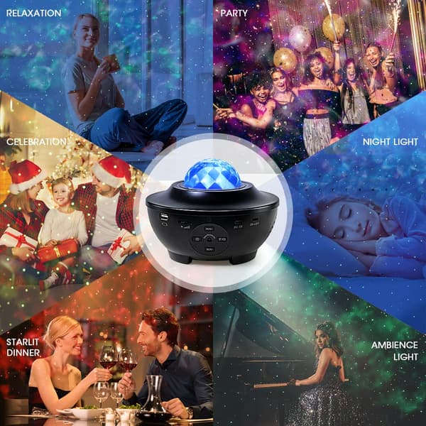 Galaxyprojektor Stjärnprojektor med Bluetooth-högtalare