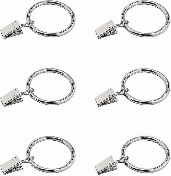 30-pack Rostfria Metallgardinklämmor med Krokar för Draperihängning