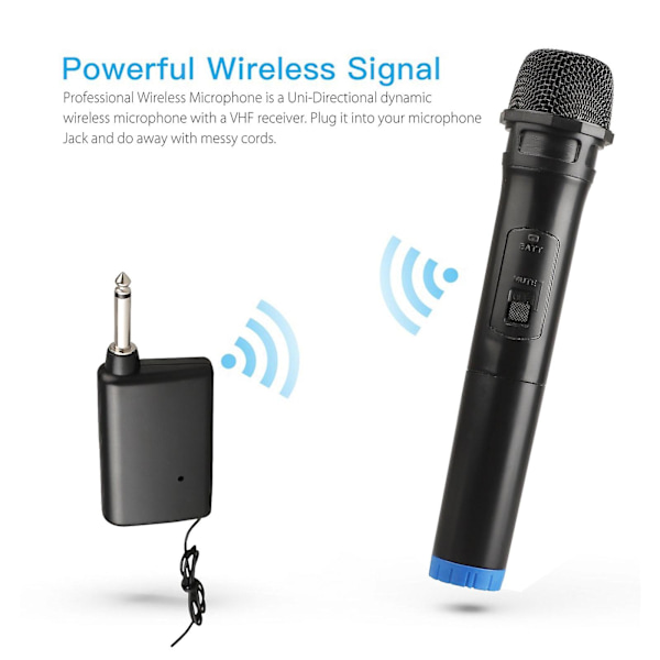 Trådløs mikrofon Karaoke Bluetooth-mikrofon, trådløs professionel håndholdt trådløs mikrofon og modtagersystem
