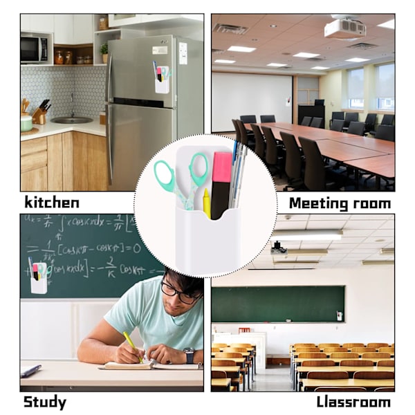 2 stk. magnetisk penneholder magnetisk markørholder stærk magnetisme til kontorer skoler hjem fabrikker køleskab whiteboard
