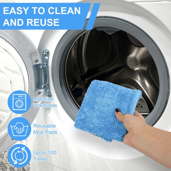 4-pack återanvändbara moppdynor för Flash Speedmop, mopphuvuden ersättningsmoppdynor, mikrofiberersättningsdyna (blå)