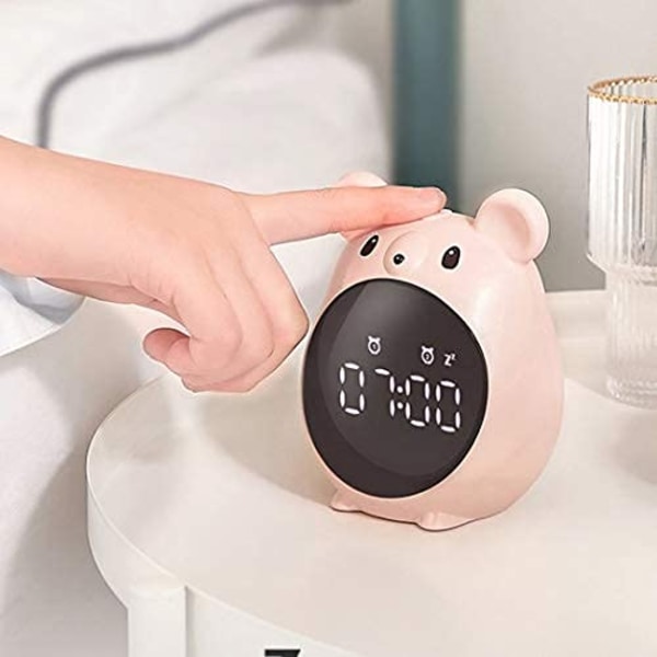 Lasten lasten uniharjoitus LED-yövalon lämpötilanäyttö herätyskello Sarjakuva elektroninen kello Älykäs uniherätyskello