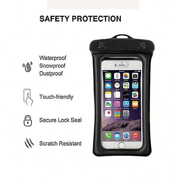 Flytande Vattentät Mobilväska Universal Svart 2-pack