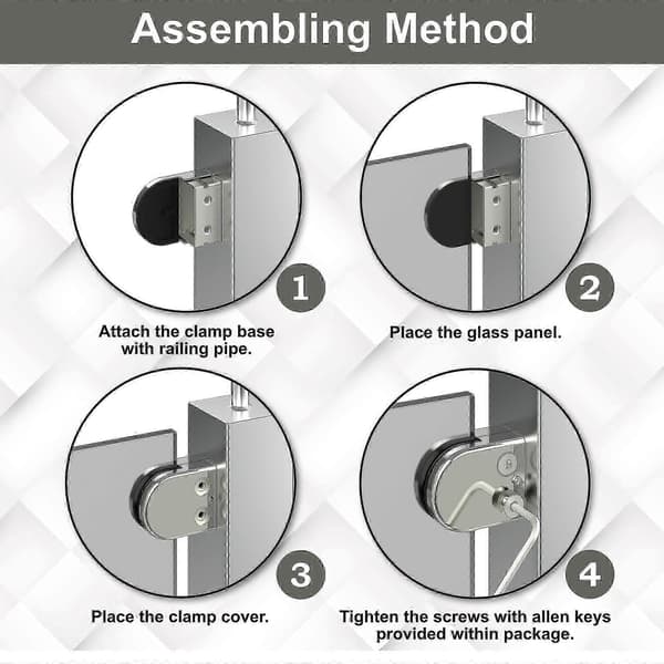 8-10mm 4/12-pack 304 rostfria glasklämmor | Balustradfäste för fönstertrappa 8-10mm
