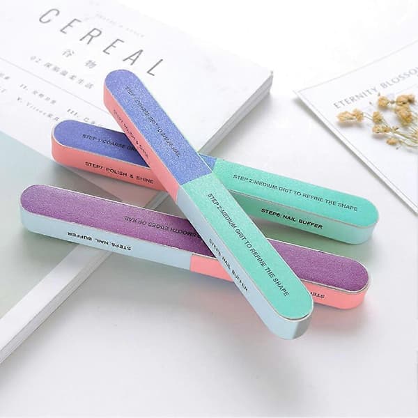 Populært 6-delt neglekunst manikyr buffer sandpapir sett