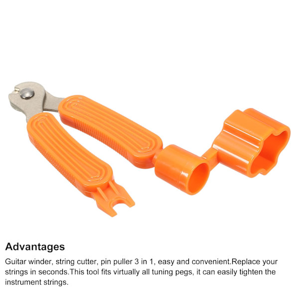 Gitarstrenger vikler bro remover pin puller, oransje