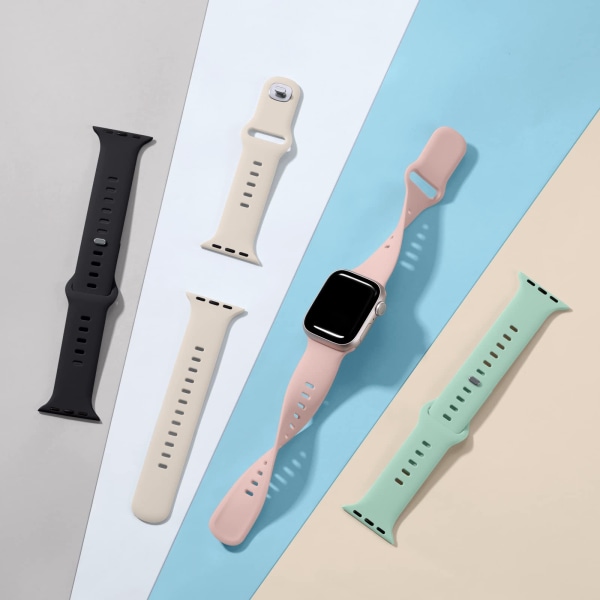 4-pak rem kompatibel med Apple Watch-rem Apple Watch Ultra/iWatch Series 8 SE 7 6 5 4 3 2 1, lys farve