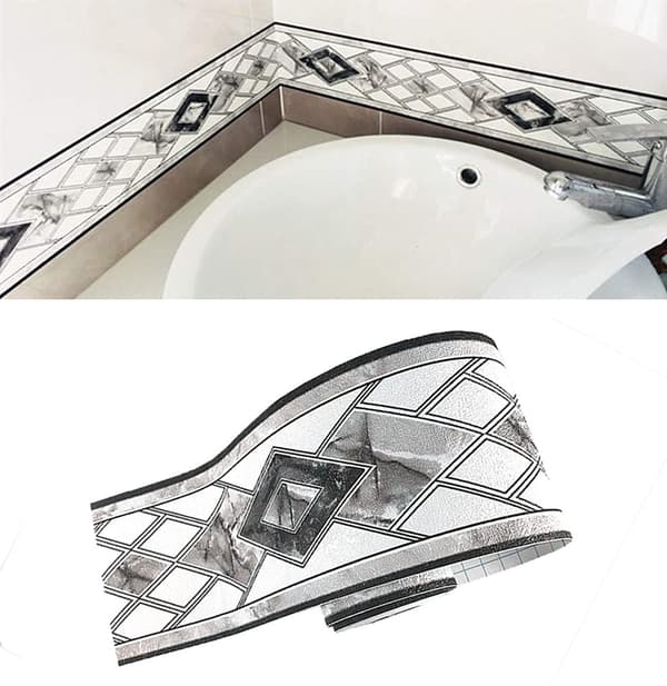 Selvklebende tapetkant Vannbestandig 10 cm x 5 meter (grå)