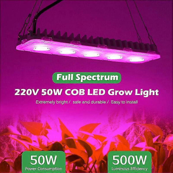 LED Växtlampa, Fullspektrum Växtlampa för Inomhusväxter, Växtlampa för Alla Stadier av Växttillväxt [Energiklass A]