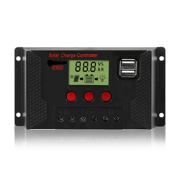 10a Solar Charge Controller, Solpanel Controller 12v/24v Justerbar LCD-skærm Solpanel Batteri Regulator Med Dobbelt USB-port, Opladning