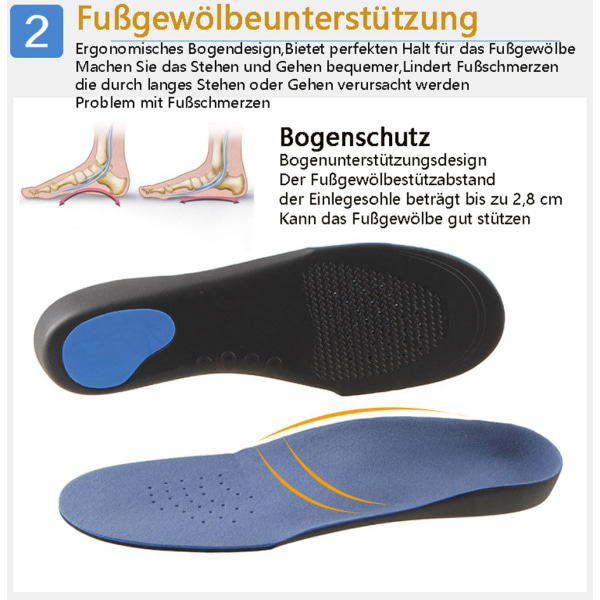 Hælsporeinnleggssåler, ortopediske innleggssåler, komfortable innleggssåler med høy buesupport, innleggssåler for plantar fasciitt, arbeidssko for menn og kvinner XL