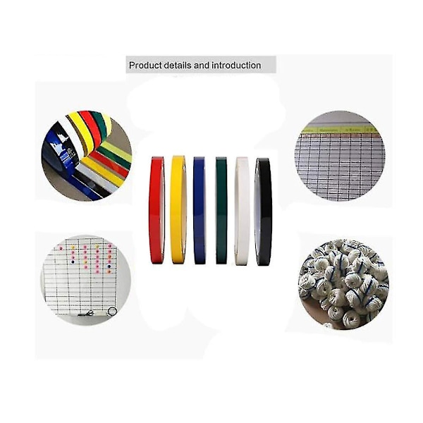 5-pack Grafisk Konst Tunn Tejp Självhäftande Artist Tejp Rutnät Markering Tejp Vittavla Rutnät Tejp Torr Slumpmässig Färg 6mm 6mm