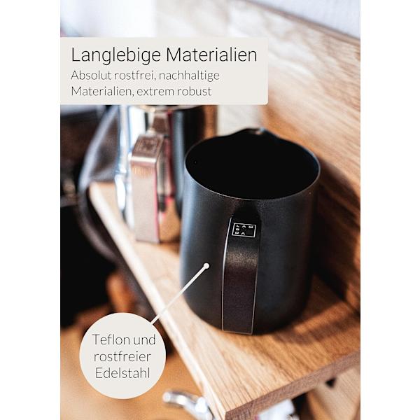 Melkeskummer i rustfritt stål, melkeskummer Melkeskummer black 600ml