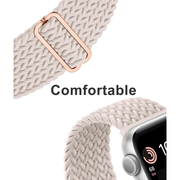 6-pak flettet solo-løkke kompatibel med Apple Watch-remme 40 mm 38 mm 41 mm til kvinder mænd, justerbar nylon elastisk elastisk sportsudskiftningsbånd colorful 38/40/41MM