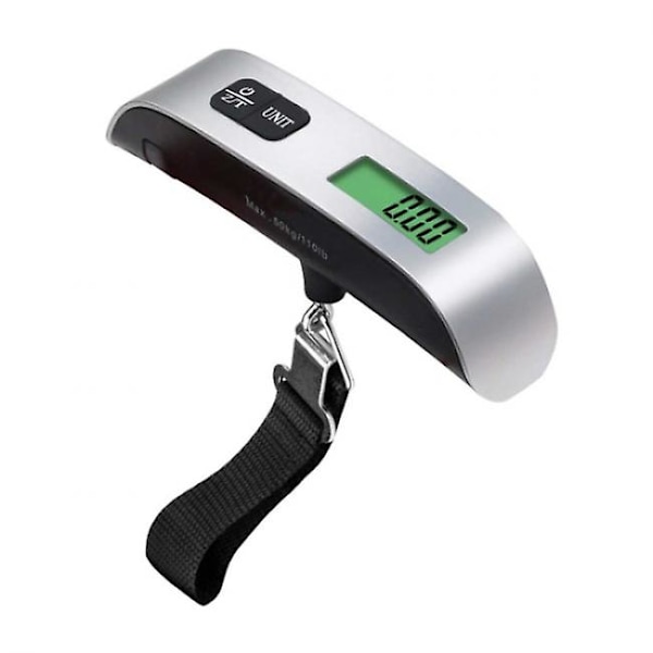 1pc Compact Digital Luggage Scale Hand Scale for Luggage Suitcase silver