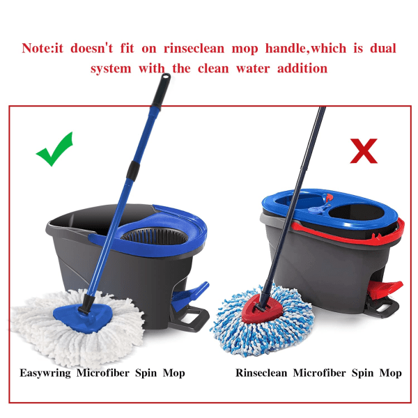 6 st ersättningsmopphuvuden, universell 360° mikrofiber snurrmop kompatibel med Vileda EasyWring 2-i-1 Turbo mopp ersättningshuvudpåfyllning