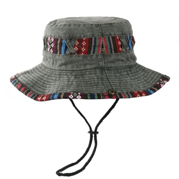 Mænd Sommer Solhatte Strand Boonie Hat Fishsing Hat mørkegrå