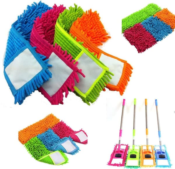 1 x Mikrofiber Mopp Refill Utskiftningshoder Støv Gulvklut Rengjøring Vaskbare Puter Mopphode (Assortert Farge)