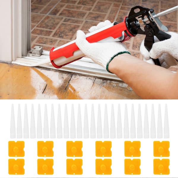 Fogtätning Avslutningsverktyg Set, 36st Munstycksförseglingsskydd för Dörr, Fönster, Badrum, Kök
