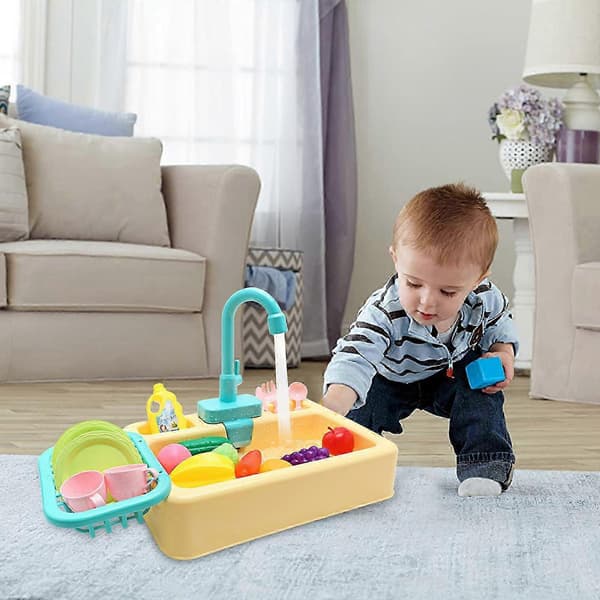 Analog Elektrisk Diskho Barn Rollspel Kök Set Leksaker Barnleksak Låtsaslek tillbehör yellow
