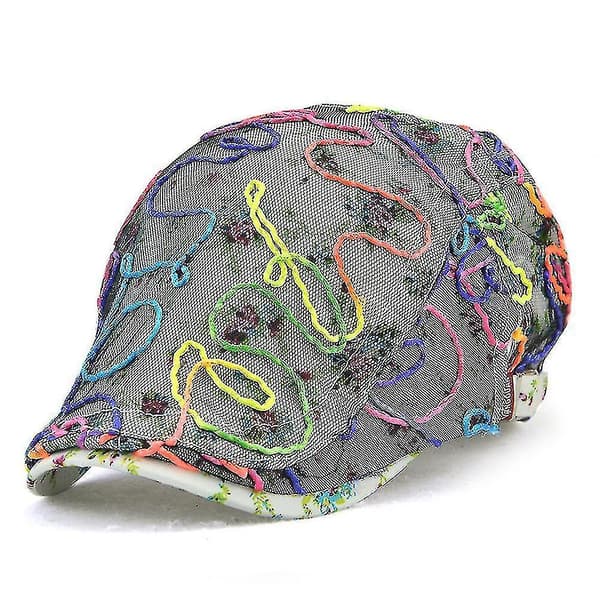 Sommerhatt for damer, avslappet caps, hvit