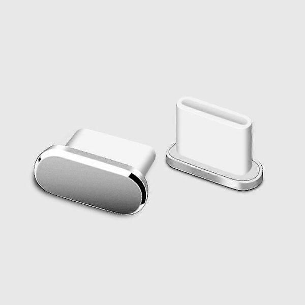 5 kpl USB Type C pölynkestävä tulppa, USB C -portin pölyn suojaus - hopea silver