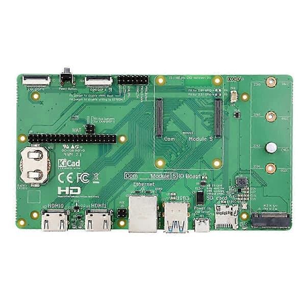 For CM5 IO Board Baseboard til Compute Module 5 IO Board Understøtter M.2 NVMe SSD