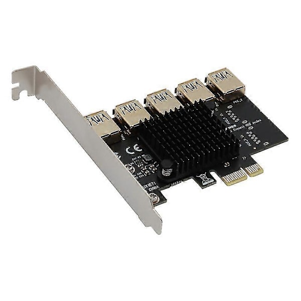 Pci-E Riser Board 1 til 5 Gpu-utvider Riser-kort Usb 3.0 Gpu-adapter 16x spor