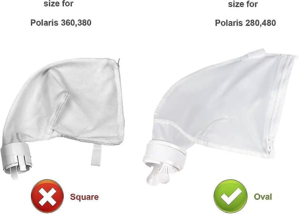 Nylon Pool Cleaner-påsar för Polaris 280 eller 480, mångsidiga nätpåsar (2 st)