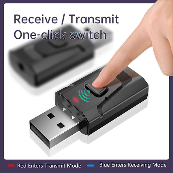 USB Bluetooth 5.0 Adapter 4-i-1 Trådløs Audio Transmitter