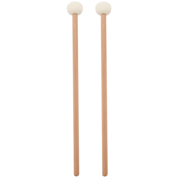 313641 2 stk. trommestikker, trommestikker dobbelt hoved tromme bækken gong kølle blød hammer stikker køller stænger filt hammer 39cm/15.1inch, hvid