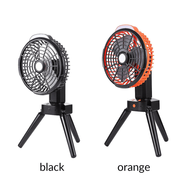 Udendørs Camping Fan Foldbar Tripod Fan Usb Telt Fan, Sort
