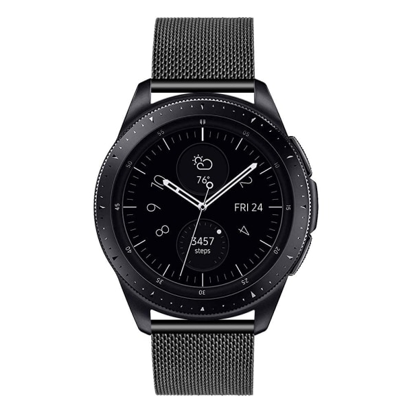 22mm Watch Strap Quick Release Rustfrit Stål Sort Loop Kompatibel til Samsung Galaxy Watch 3 45mm HUAWEI GT2 46mm Watch Band (22mm, Sort)