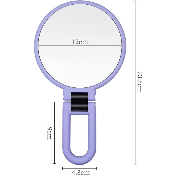 1x 15x forstørrende håndholdt speil, dobbeltsidig sammenleggbart speil
