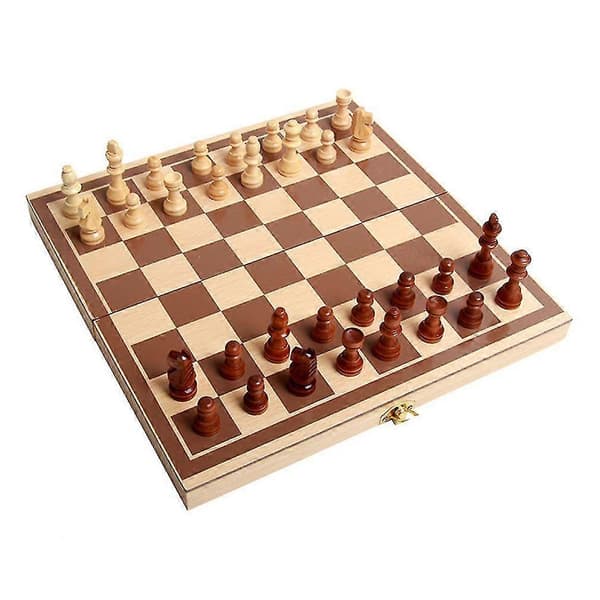 Schackpjäser schackset i trä magnetiskt schackset i trä hopfällbart schack i trä för barn