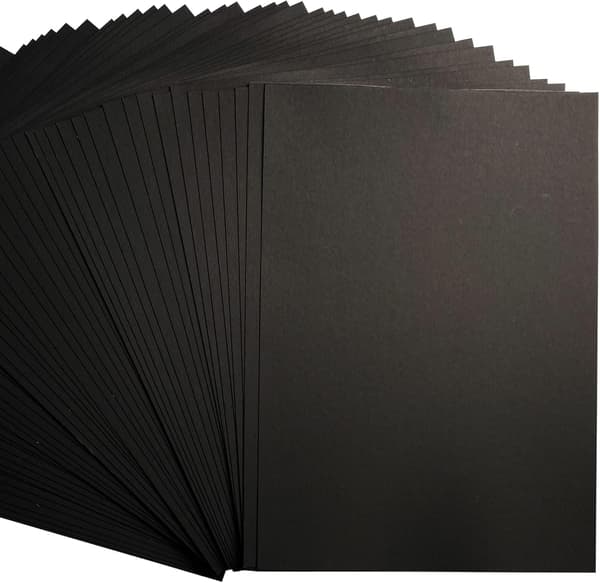 Sorte kort A4 Tykt kunstpapir kort 350gsm - 50 ark