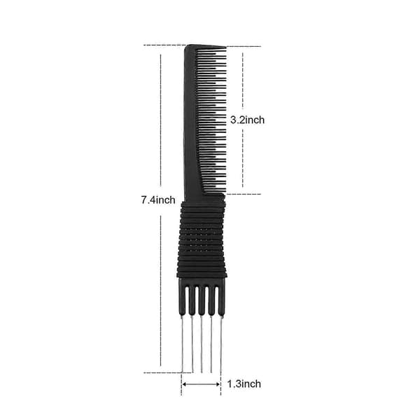 3-pack Carbon Lift Tuperingskam med Metallstift (svart)