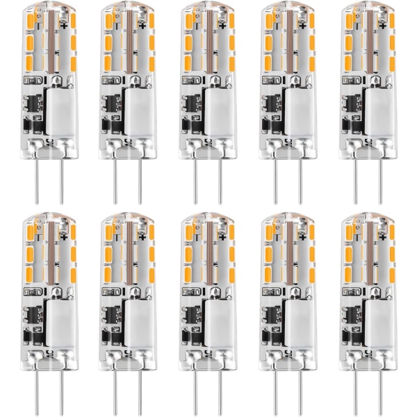 G4 LED-pærer 12V Varmhvite 3000K 120LM,2W Ikke-dimbar 10 Pack