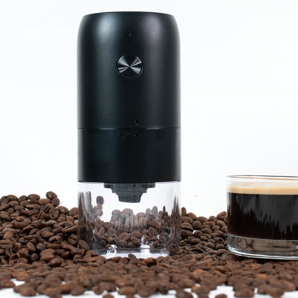 Bærbar elektrisk kaffekvern, Compact Burr Automatisk kaffebønnekvern, Grovhetsjustering USB Oppladbar, Multi Grind, Enkel betjening