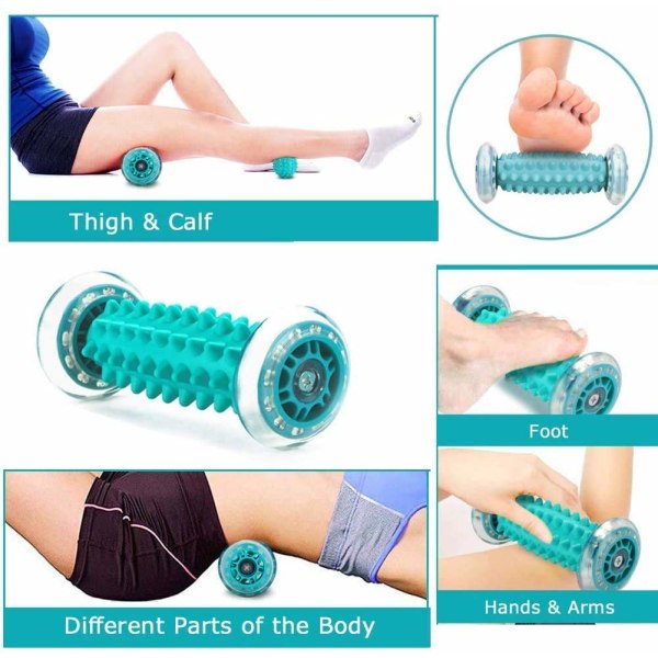 Plantar Fasciitis fodmassagerulle - massager & hårdt spidskuglesæt perfekt til smertelindring af armsmerter-hæl og fodbue