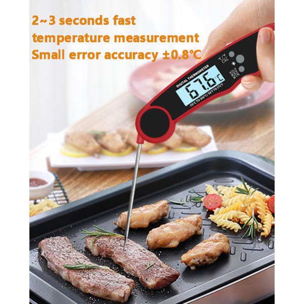 Digital termometer för kött - Snabb termometer för matlagning, godistillverkning, utomhusgrill, vattentät kökstermometer